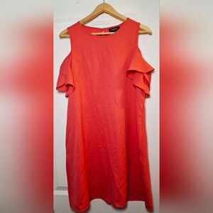 Papillon Cold Shoulder Ruffle Sleeve Dress (M)